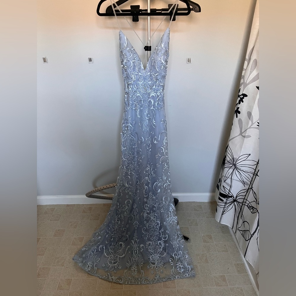 Floor length beaded dress
